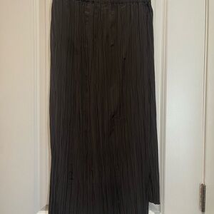 Grey Pleated Asymmetrical Midi Skirt
